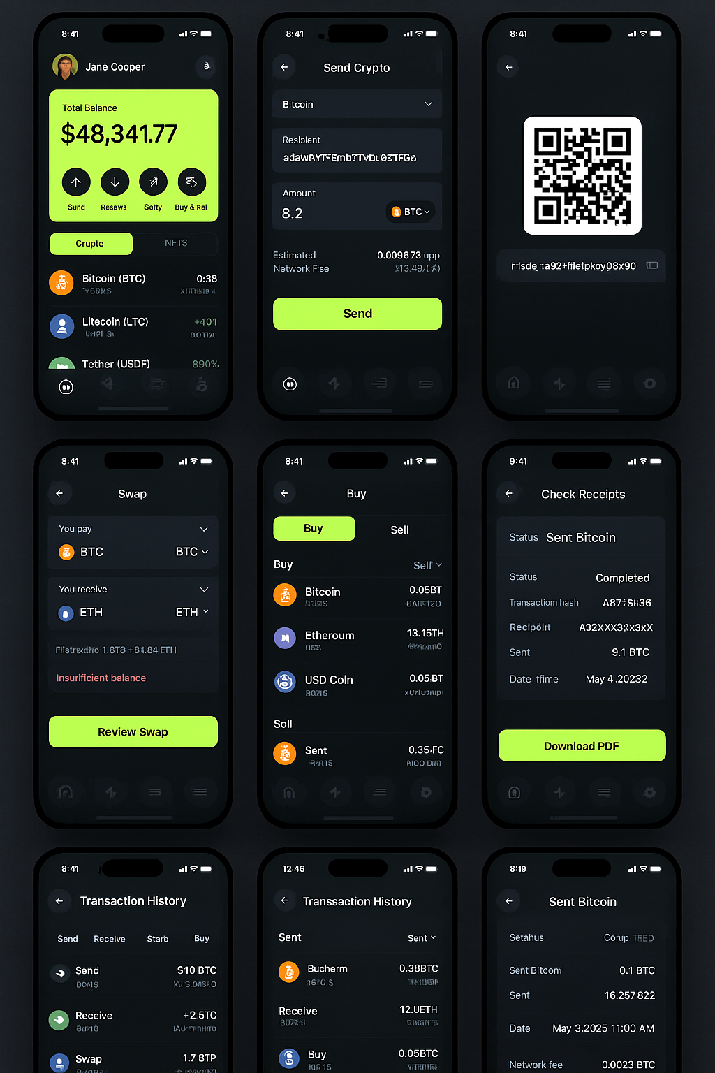 Nyxbond Wallet Dashboard and Screens Preview